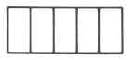 A rectangle divided into five equal parts by vertical bars.