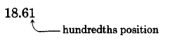 1 is in the hundredths position of 18.61