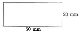 A rectangle. The rectangle's height is 20mm, and its width is 50mm.