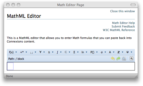 An empty Math Editor