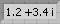 The field contains the number '1.2+3.4i'.