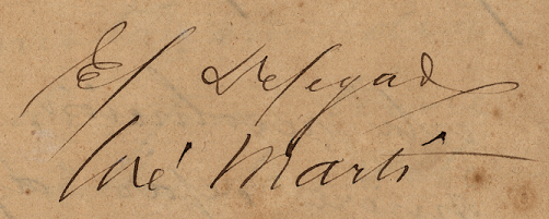 Firma de Jose Marti