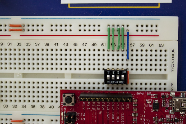 connect the open end of the DIP switch to VCC