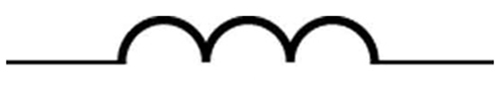 Two straight lines connected by three half-circles adjacent to each other.