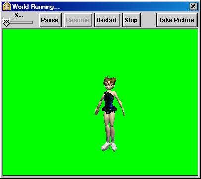 Image of a female ice skater on a green background.