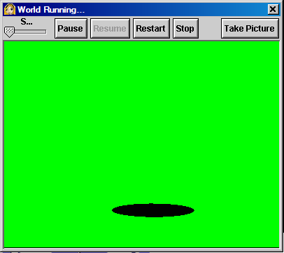 Image of a black ellipse on a green background.