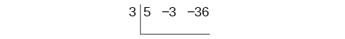 A collapsed version of the previous synthetic division.