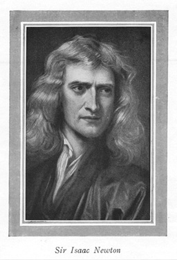 A portrait of Isaac Newton. 