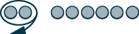 This figure shows a row of 8 light pink circles, representing positive counters. The first 2 are circles and are separated from the last 6.