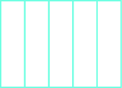 A rectangle is divided vertically into five equal pieces.