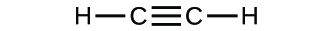 Figure B shows a hydrogen atom which forms a single bond with a carbon atom. The carbon atom forms a triple bond with another carbon atom. The second carbon atom forms a single bond with a hydrogen atom.