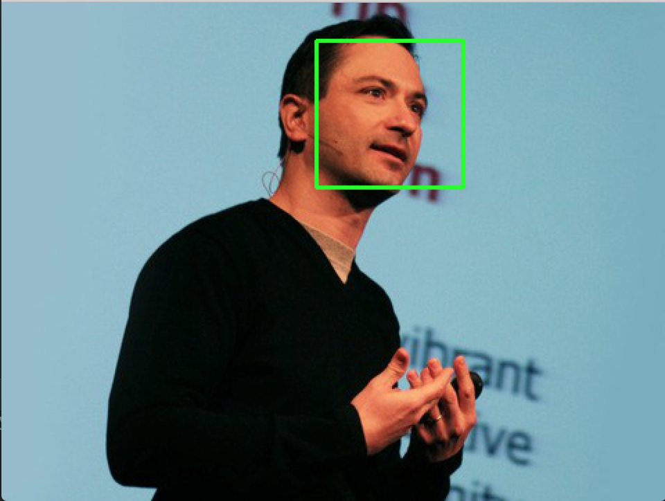 Detected faces from the image of Figure 23 using the trained Frontal Face HAAR classifier