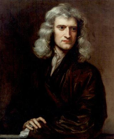 A portrait of Isaac Newton.