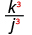 k cubed divided by j cubed.