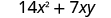 14 x squared plus 7 x y.